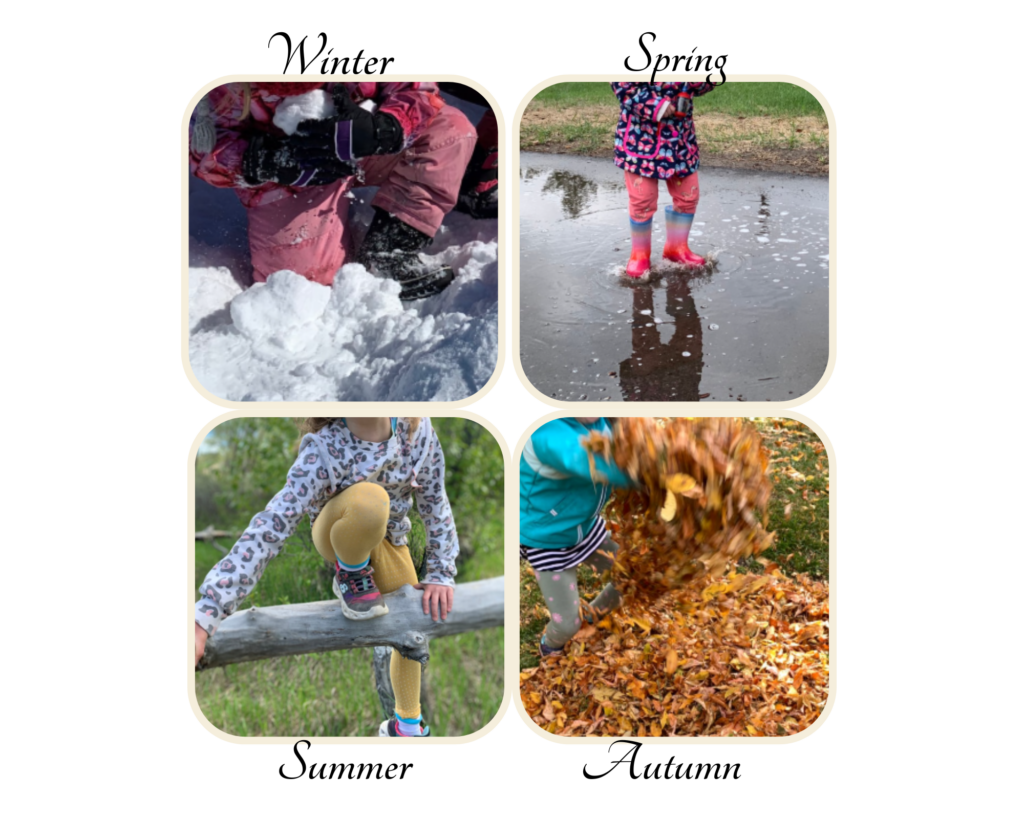 4 Seasons of Outdoor Play in a Day Home Children